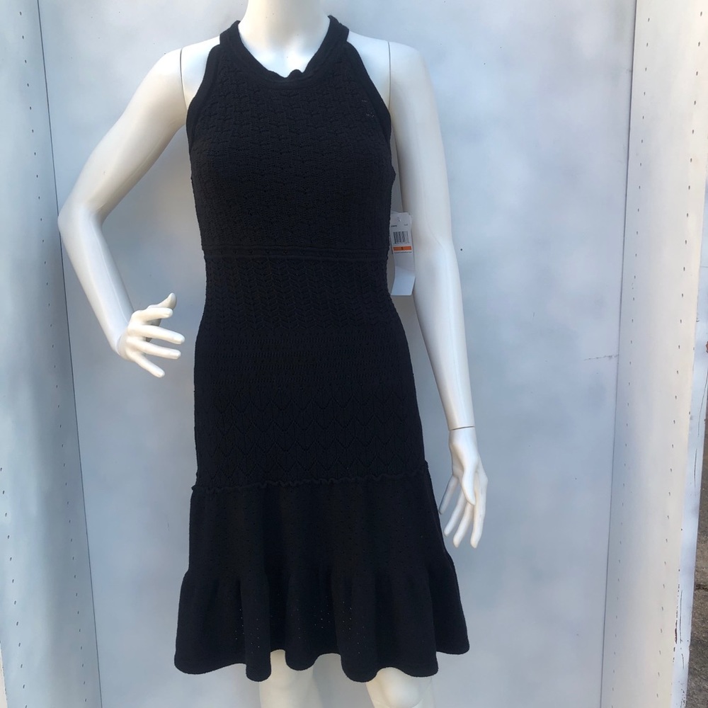 London Times Black Halter Dress‎ Size S
